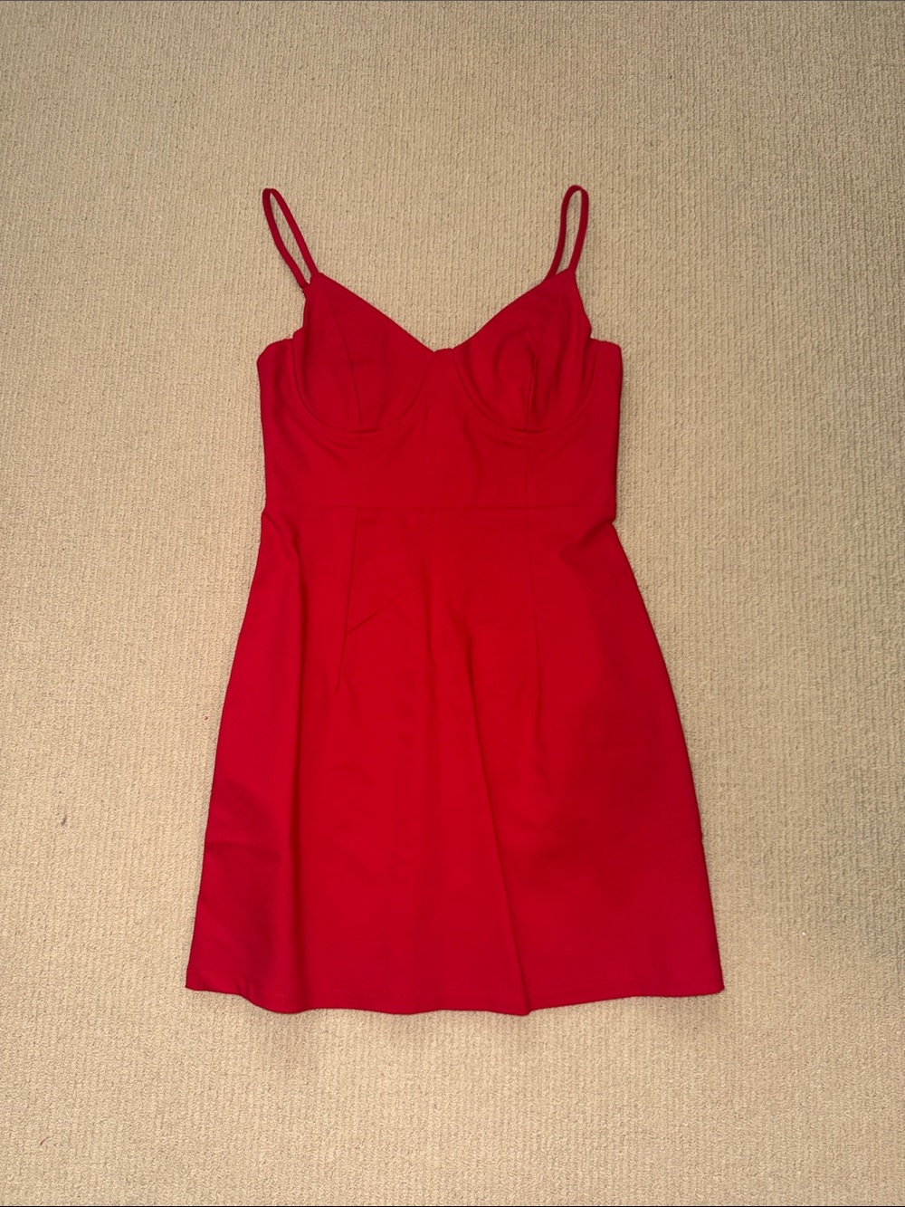 Princess Polly Bright Red Mini Dress with Spaghetti Straps
